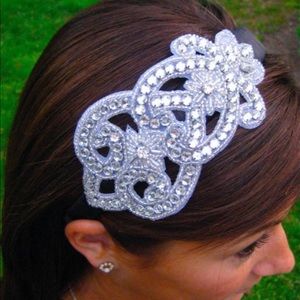 NWT Handbeaded Rhinestone Headband Bridal Bachelorette